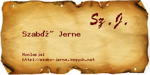Szabó Jerne névjegykártya